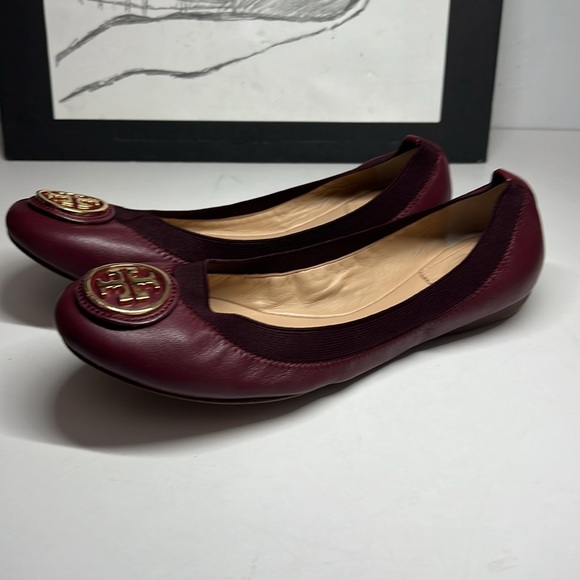 Tory Burch Caroline 2 Ballet Nellie Nappa Leather Elastic Women’s Size 8M - Picture 9 of 16